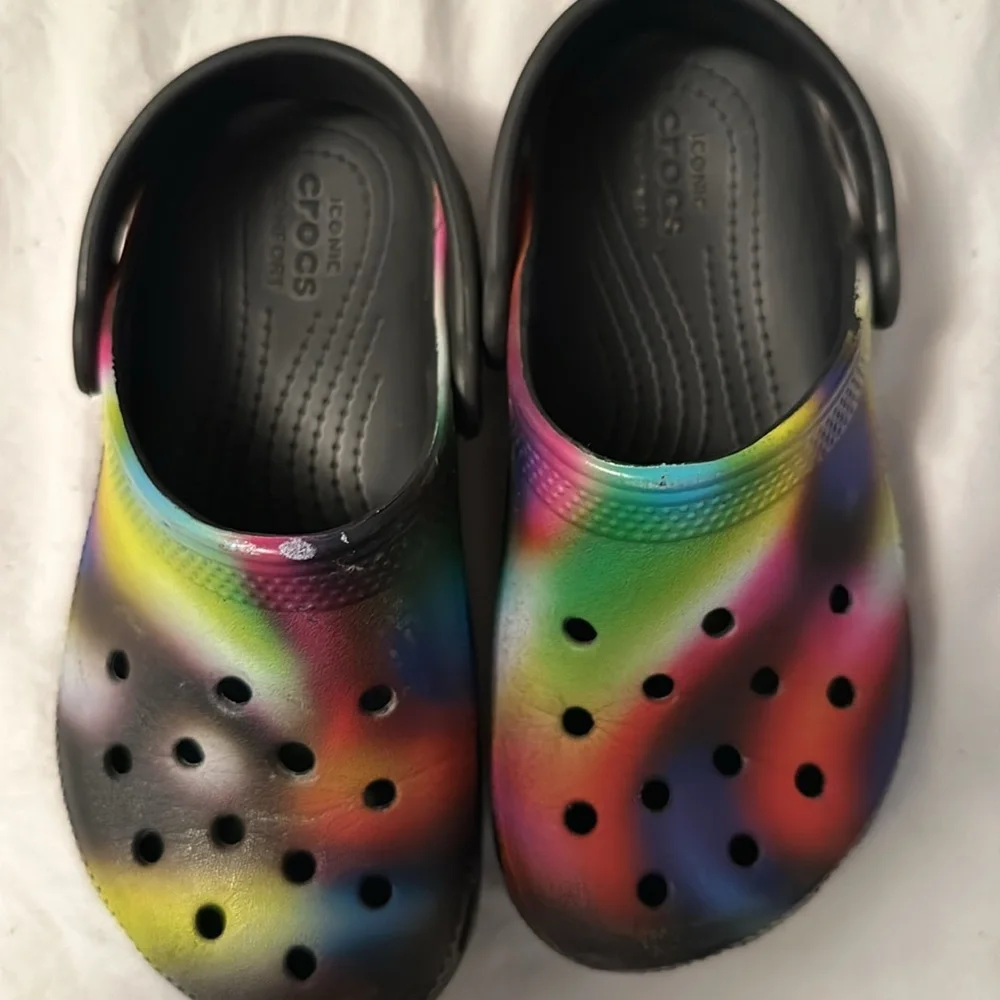 Rainbow crocs